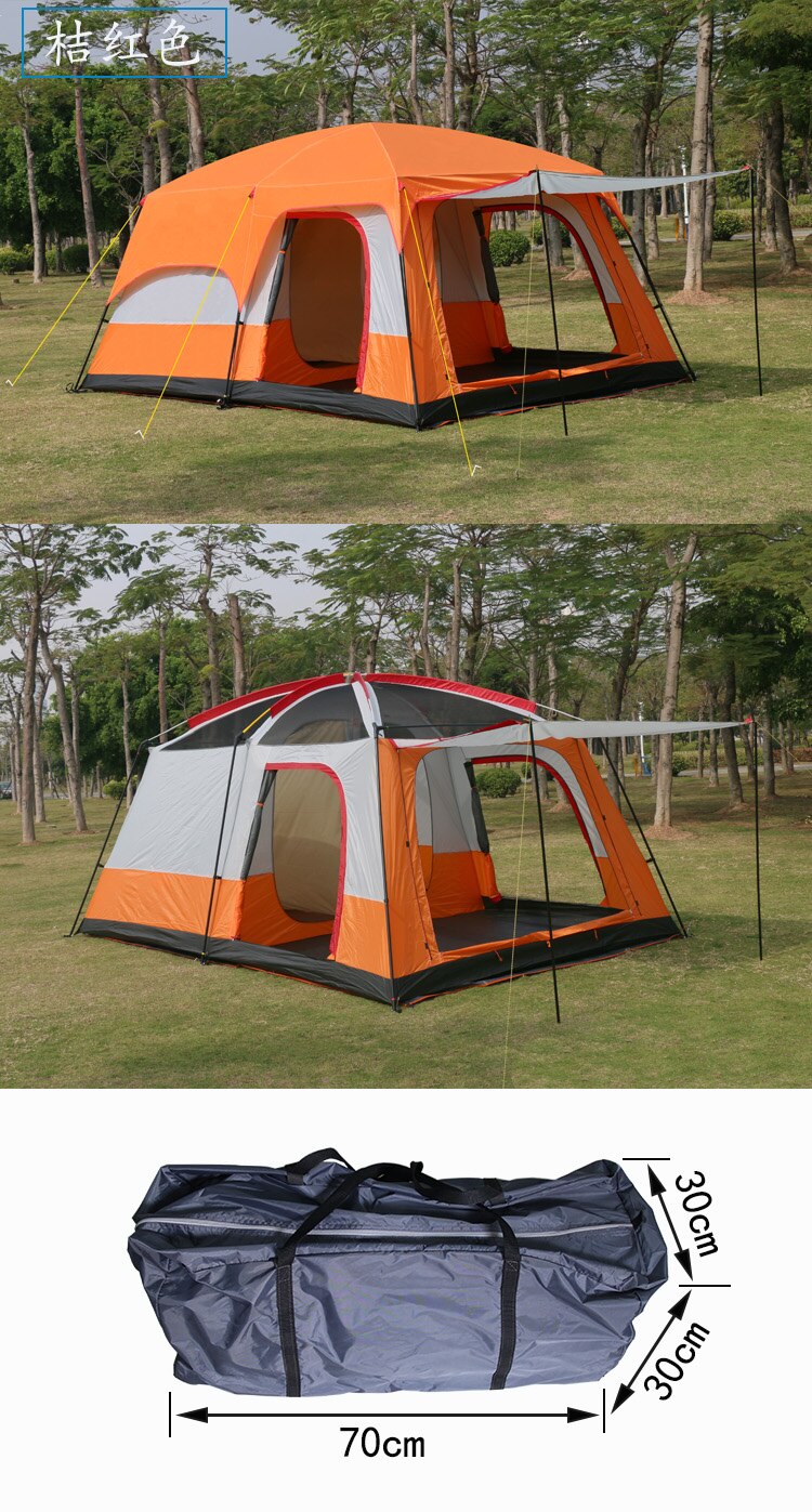 Cheap Goat Tents 4Colors Ultralarge 6 10 12 Double Layer Outdoor 2living Rooms and 1hall Family Camping Tent In Top Quality Large Space Tent   